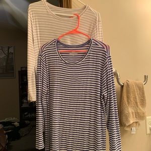 Cream and blue tunics